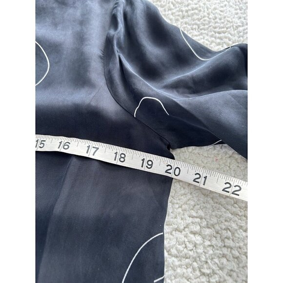 MADEWELL Erika Cupro Shift Mini Dress Long Bell Sleeve Black Patterned Size M - Picture 10 of 14